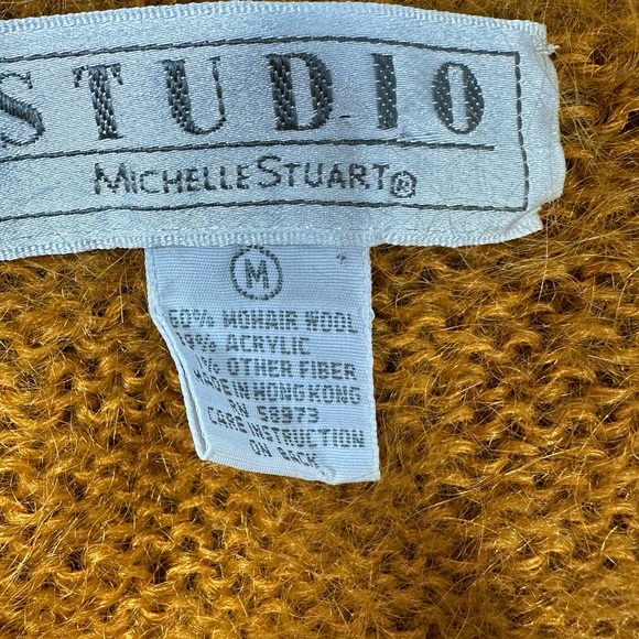Studio Michelle Stuart Vintage Cardigan Sweater Mohair Blend Brown Medium - Picture 6 of 7